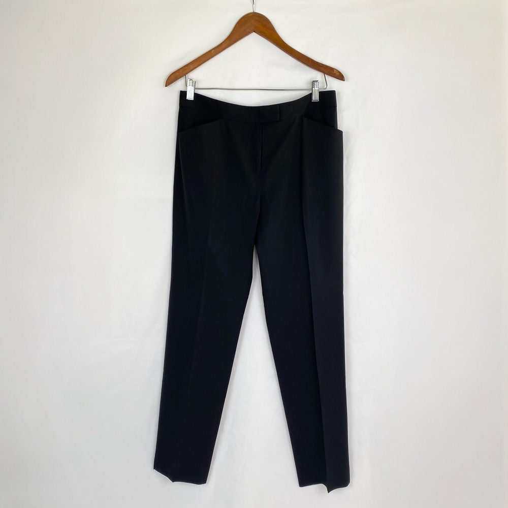 Lafayette 148 New York Irving Wool & Elastane Black Straight-Leg Trousers